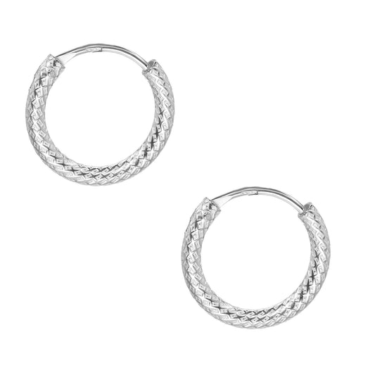 Aros de Plata 925 Diseño Texturizado