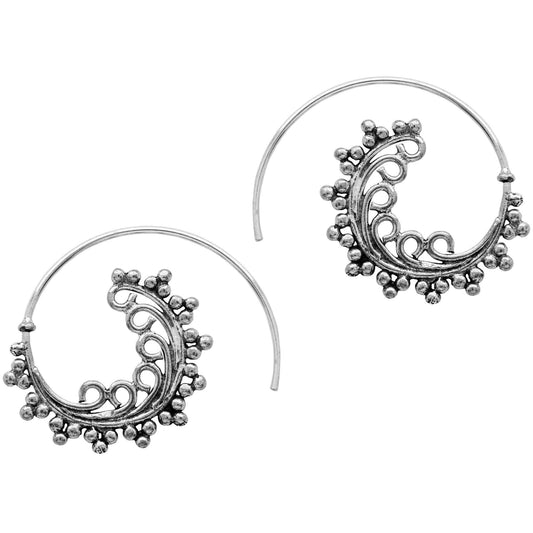 Aros de Plata 925 Diseño Tribal 2,6cm