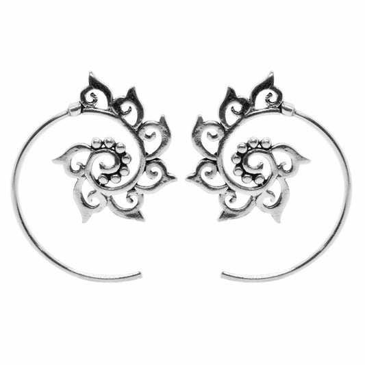 Aros de Plata 925 Espiral Tribal