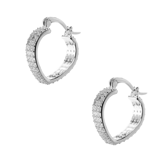 Aros de Plata 925 Estilo Argolla Oval con Circones