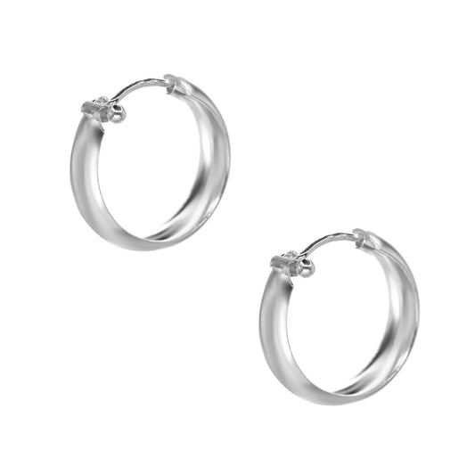 Aros de Plata 925 Estilo Bote Argollas Lisa 20 mm