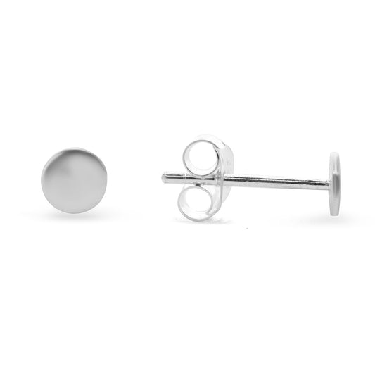 Aros de Plata - Botón de Plata Lisa