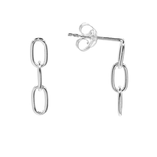 Aros de Plata 925 Estilo Cadena