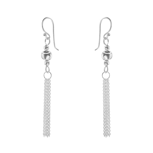 Aros de Plata 925 Estilo Gancho con Cadenas