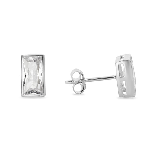 Aros de Plata 925 Estilo Marco con Circones