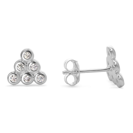 Aros de Plata 925 Estilo Pirámide con Circones
