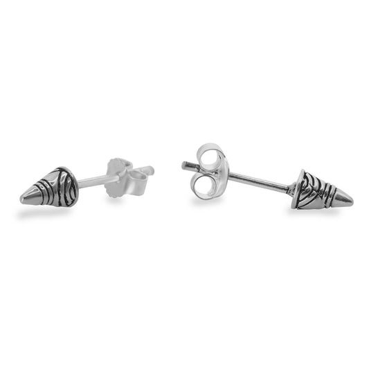Aros de Plata 925 Estilo Púas con Diseño