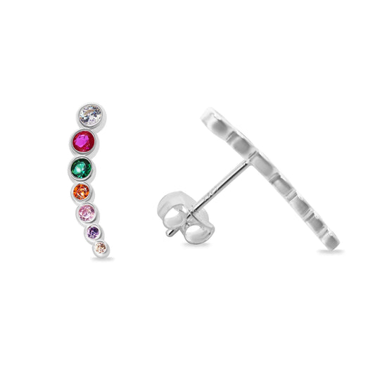 Aros de Plata - Trepador con Serie de Circones de Colores