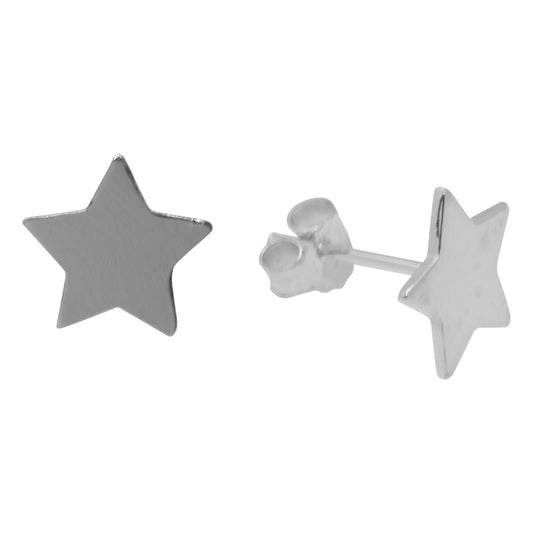 Aros de Plata Estrella Lisa 9.5 mm