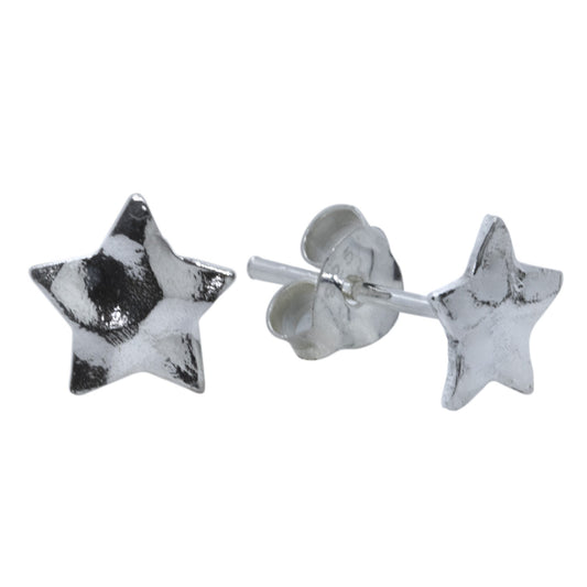 Aros de Plata Estrella Martillada