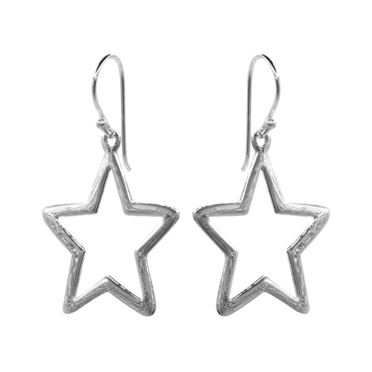 Aros de Plata 925 Extrellas Texturadas