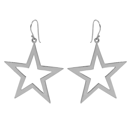 Aros de Plata 925 Figura Estrella Lisa