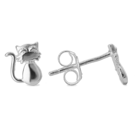 Aros de Plata 925 Figura Gato
