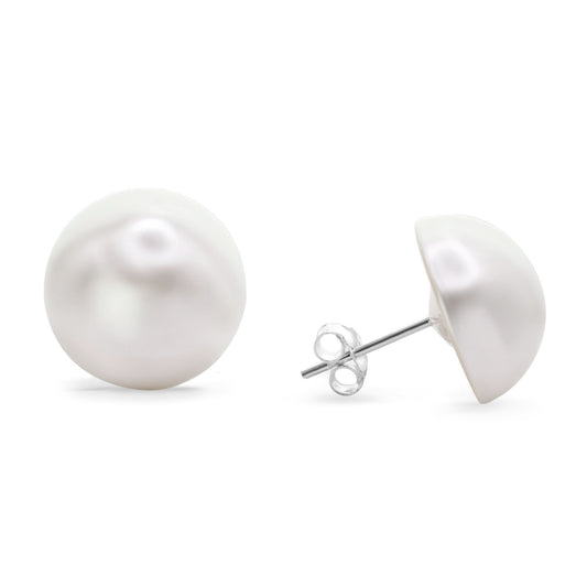 Aros de Plata 925 Grandes Perlas