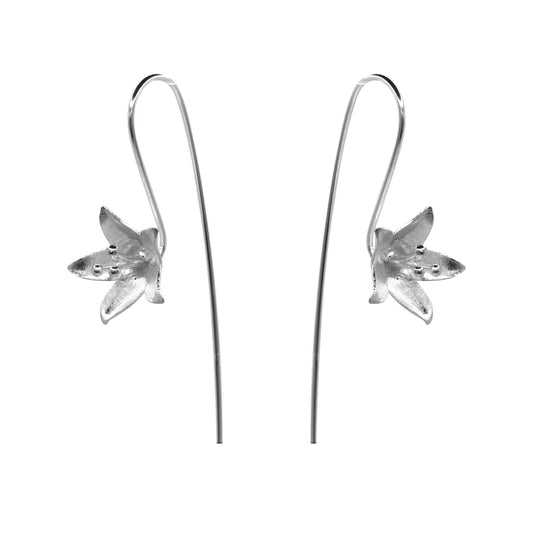 Aros de Plata 925 Lirio Satinado