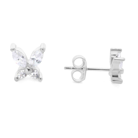 Aros de Plata 925 Mariposas de Circones
