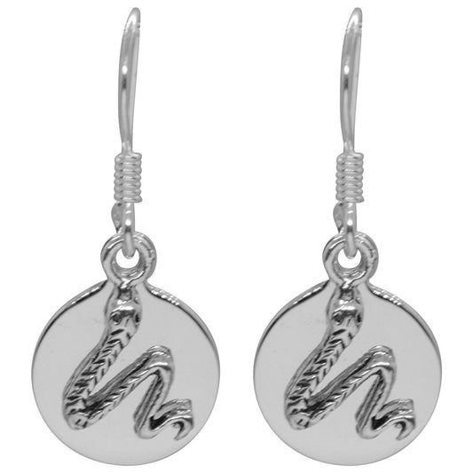 Aros de Plata 925 Medalla Serpiente