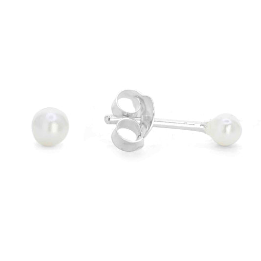Aros de Plata 925 Mini Perlas de Imitación 3 mm