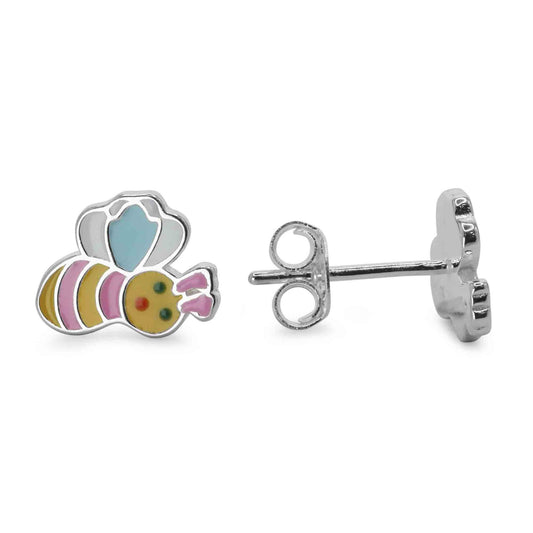 Aros de Plata - Abejas Esmaltadas