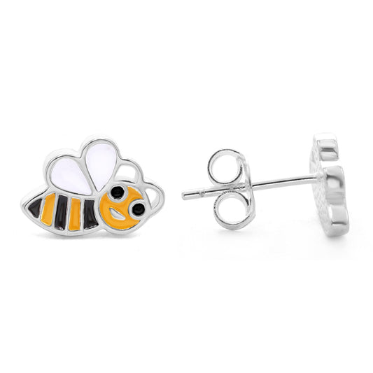 Aros de Plata Pequeñas Abejas
