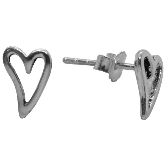 Aros de Plata Pequeño Corazón Liso