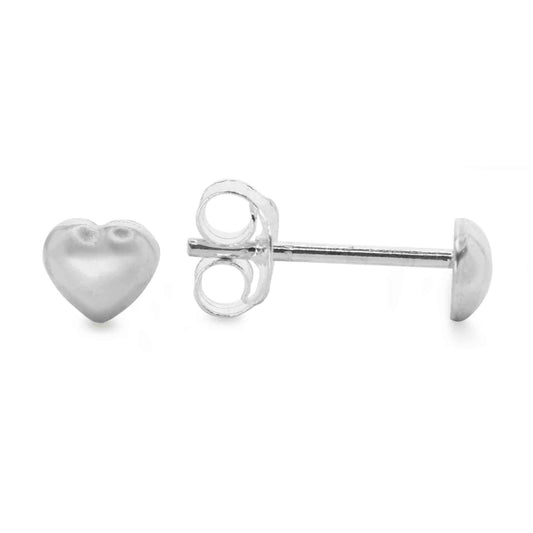 Aros de Plata Pequeños Corazones lisos