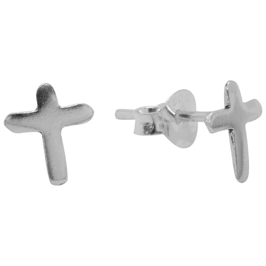 Aros de Plata Pequeños de Cruz