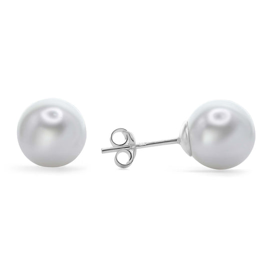 Aros de Plata 925 Perlas de Imitación 10 mm