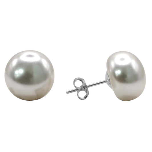 Aros de Plata 925 Perlas de Imitación 12 mm -