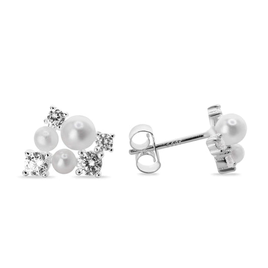 Aros de Plata 925 Perlas y Circones