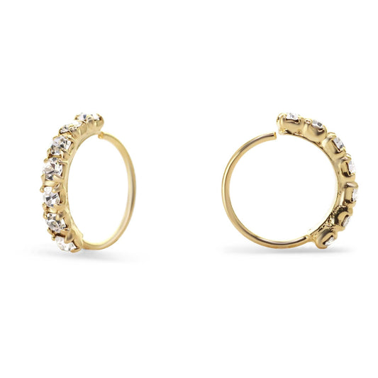 Aros de Plata Piercing Bañado en Oro 10 mm