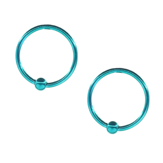 Aros de Plata Piercing Calipso Esmaltado 10 mm