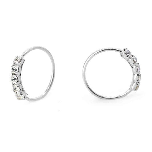 Aros de Plata Piercing con Circones 10 mm
