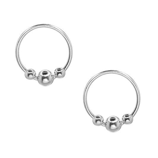 Aro de Plata Piercing con Esferas