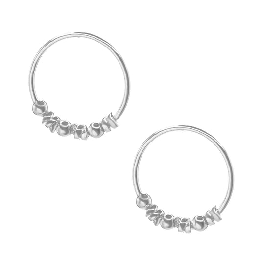 Aros de Plata Piercing con esferas 12 mm