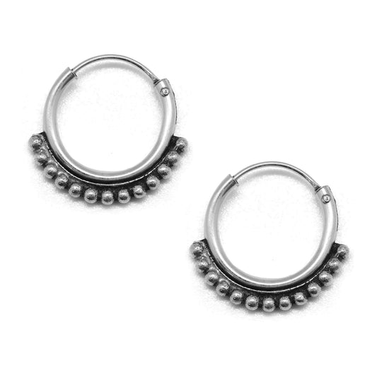Aros de Plata Piercing de Argolla Tribal 12 mm