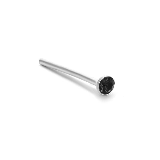 Aros de Plata Piercing de Nariz Pequeño Circón Negro