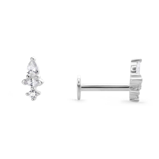 Aros de Plata Piercing de Tope - Flecha de Circones