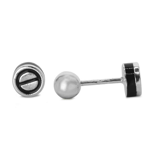 Aros de Plata Piercing - Botones Envejecidos
