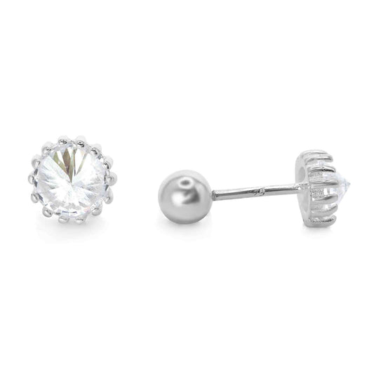 Aros de Plata Piercing Gran Circón con Grifa