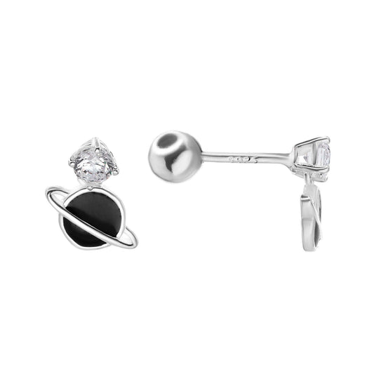 Aros de Plata Piercing - Saturno con Circón