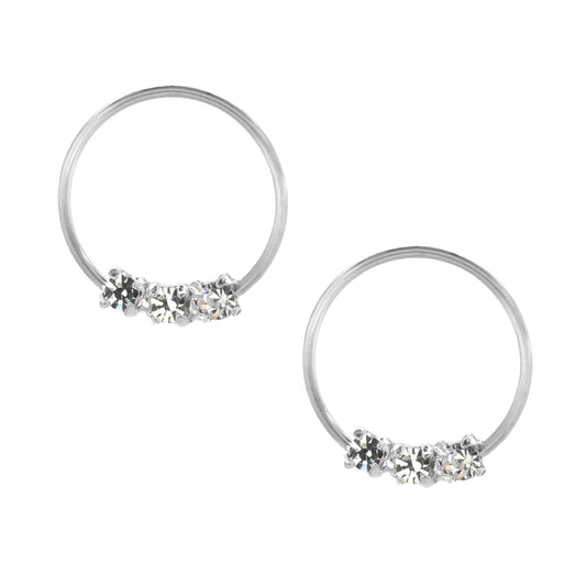 Aros de Plata Piercing Tres Circones 10 mm