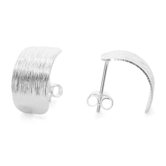 Aros de Plata Placa Satinada 8 x 15 mm