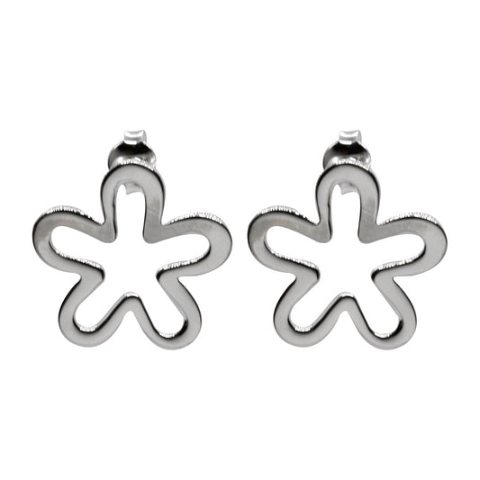 Aros de Plata Relieve Flor