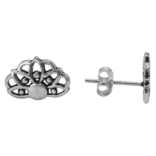 Aros de Plata Semi Loto con Pístilo