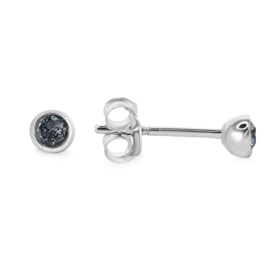 Aros de Plata 925 Swarovski Elements Cristal Humo
