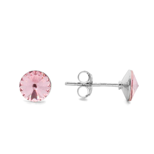 Aros de Plata Swarovski Elements Cristal Rosa