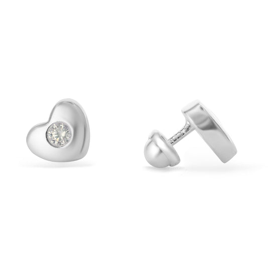 Aros de Plata Tope - Corazon con Circón