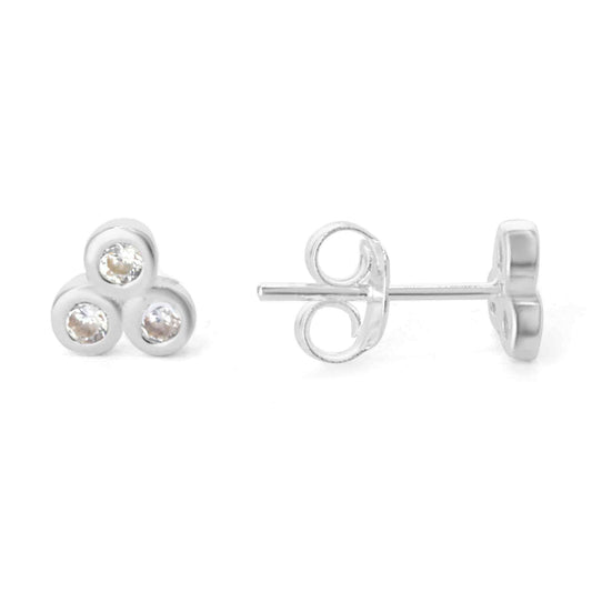 Aros de Plata 925 Tres Circones Unidos
