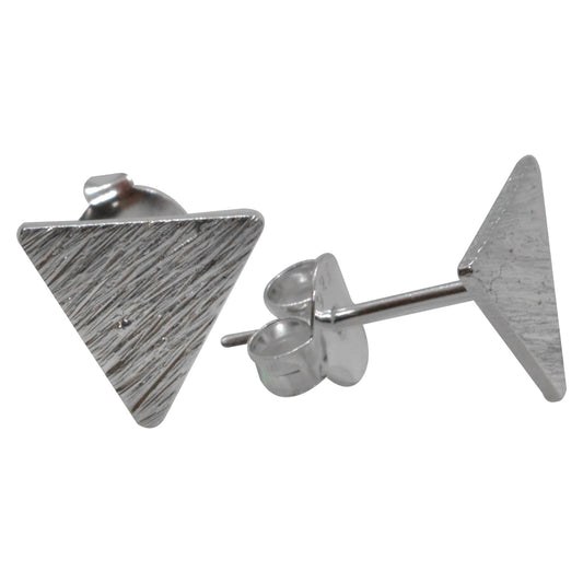 Aros de Plata Triángulo Satinado